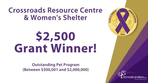 Purple Ribbon Awards Grant Winner: Crossroads Resource Centre & Women's Shelter